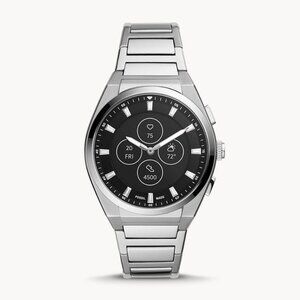Fossil Hybrid HR Everett FTW7053 42 mm Silver Stainless Steel Case